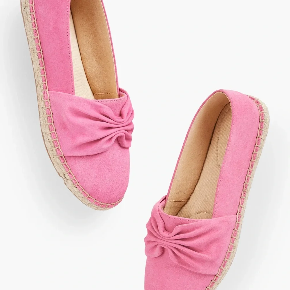 Talbots Pink Knotted Suede Espadrille